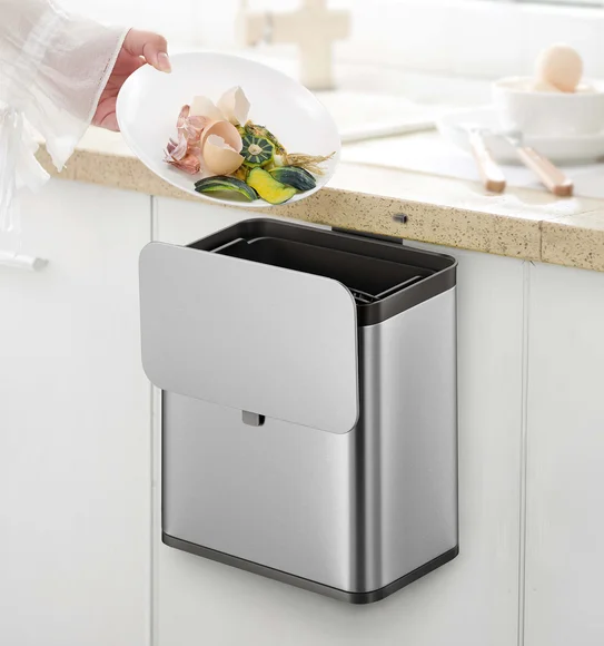 Eko Fingerprint Resistant Kitchen Bin Black