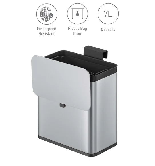 Eko Fingerprint Resistant Kitchen Bin Black