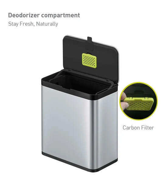 Eko Fingerprint Resistant Kitchen Bin Black