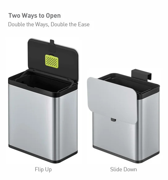 Eko Fingerprint Resistant Kitchen Bin Black