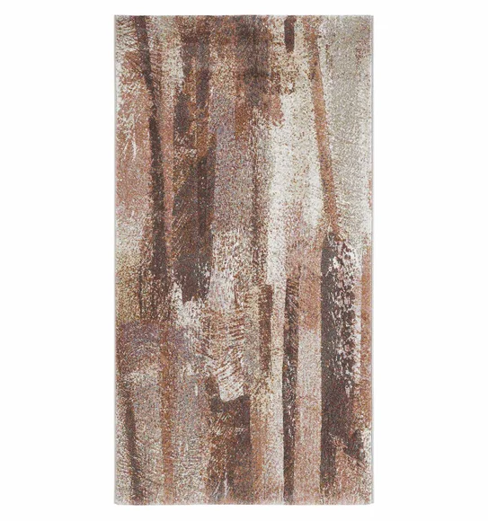 Aquarius Abstract Machine Made Runner Brown and Beige