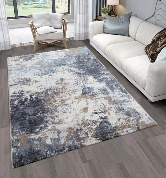 Aquarius Abstract Machine Made Carpet Grey
