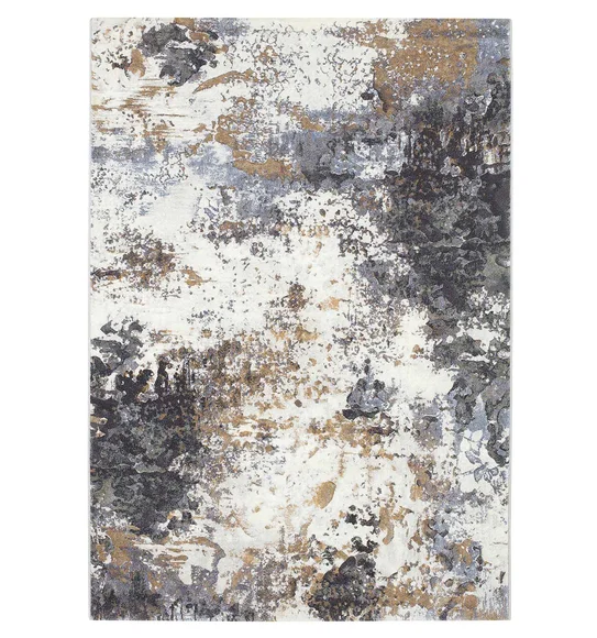 Aquarius Abstract Machine Made Carpet Grey