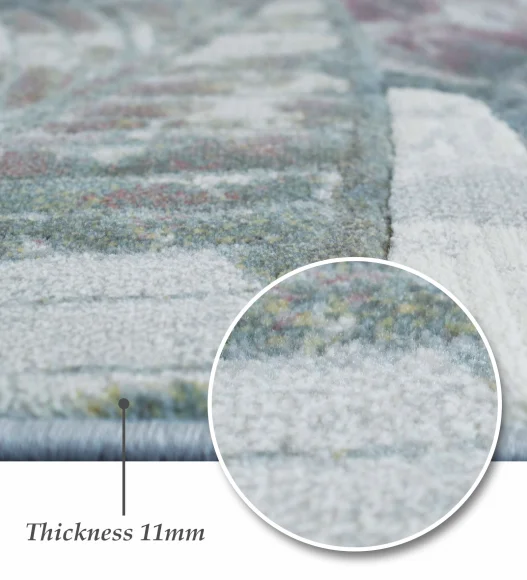 Aquarius Floral Machine Made Carpet Grey