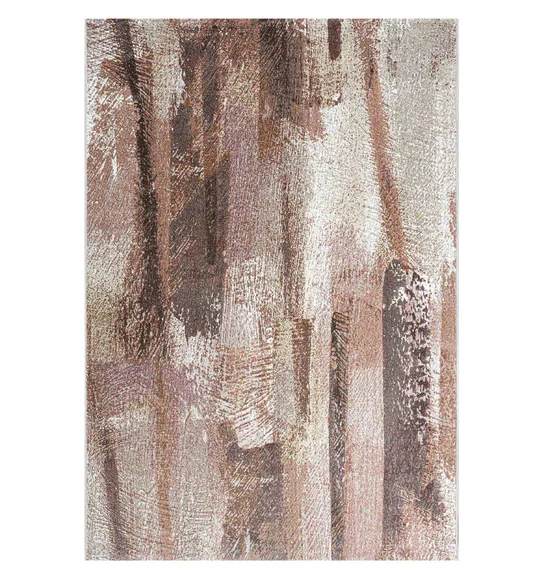 Aquarius Abstract Machine Made Carpet Brown and Beige