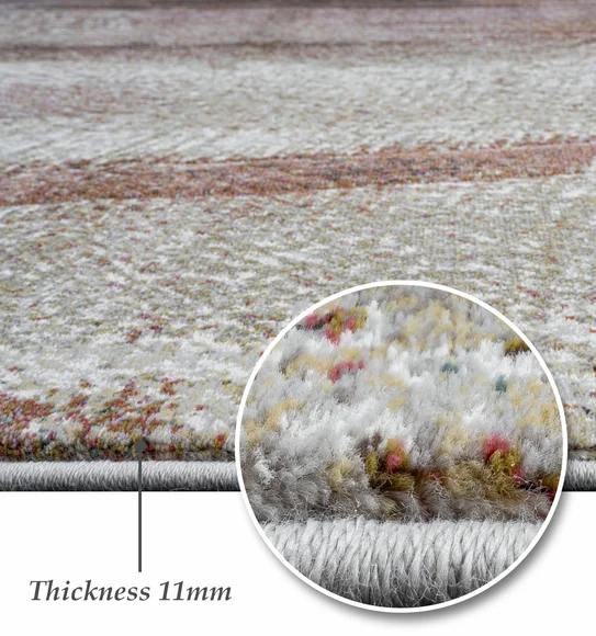 Aquarius Abstract Machine Made Carpet Brown and Beige