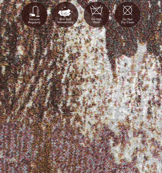 Aquarius Abstract Machine Made Carpet Brown and Beige