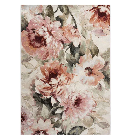 Aquarius Floral Machine Made Carpet Olive