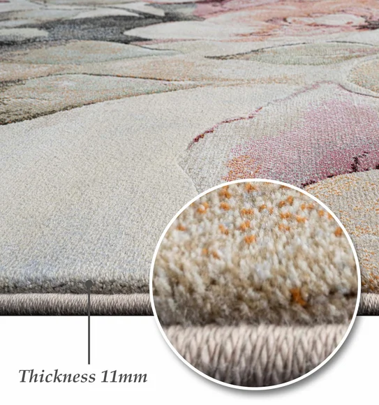 Aquarius Floral Machine Made Carpet Olive