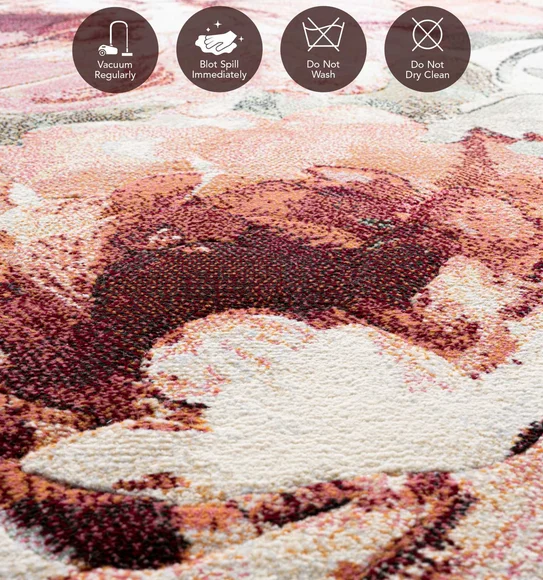 Aquarius Floral Machine Made Carpet Olive