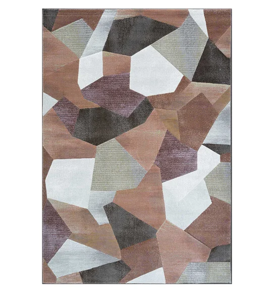 Aquarius Abstract Machine Made Carpet Rust and Olive