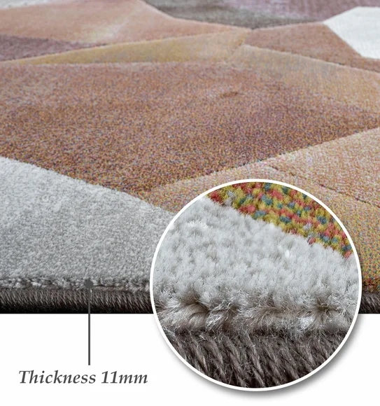 Aquarius Abstract Machine Made Carpet Rust and Olive