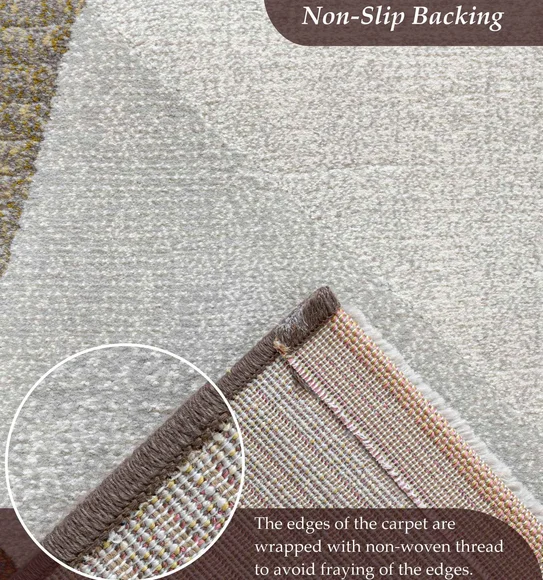 Aquarius Abstract Machine Made Carpet Rust and Olive
