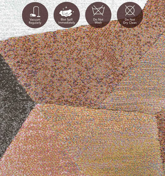 Aquarius Abstract Machine Made Carpet Rust and Olive