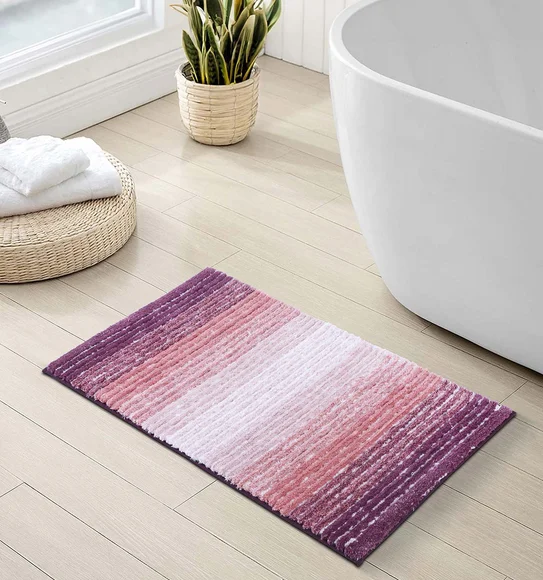 Hermosa Quick Dry Anti Skid Bath Mat Mauve