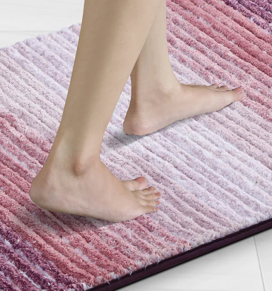 Hermosa Quick Dry Anti Skid Bath Mat Mauve