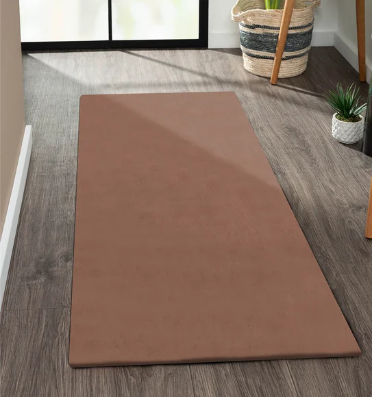 Angola 2 Solid Bedside Runner Brown