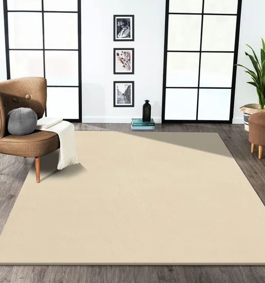 Angola 2 Solid Machine Made Carpet Beige