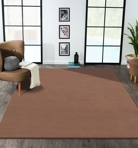 Angola 2 Solid Machine Made Carpet Brown