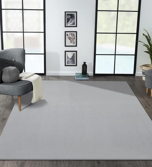 Oslo Jr Rabit Fur Carpet Silver