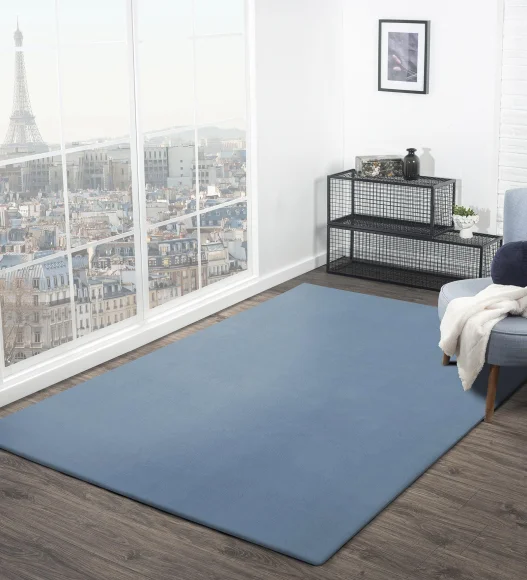 Oslo Jr Rabit Fur Carpet Blue