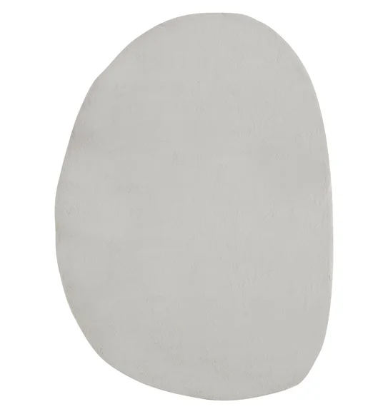 Angola 2 Solid Oval Shaped Carpet Silver