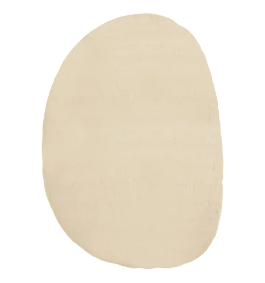 Angola 2 Solid Oval Shaped Carpet Beige