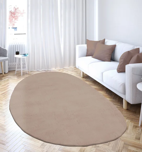 Angola 2 Solid Oval Shaped Carpet Blush