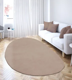 Angola 2 Solid Oval Shaped Carpet Blush