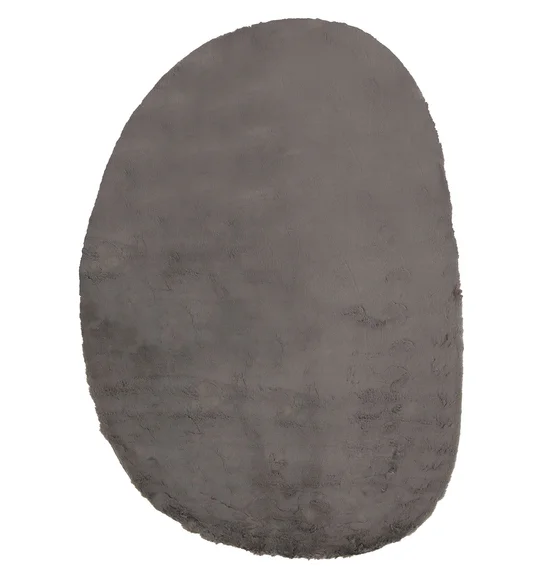 Angola 2 Solid Oval Shaped Carpet D Grey