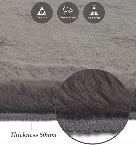 Angola 2 Solid Oval Shaped Carpet D Grey
