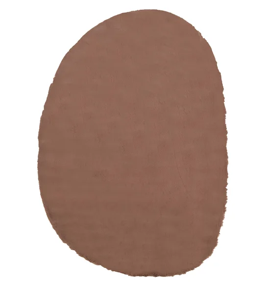 Angola 2 Solid Oval Shaped Carpet Brown