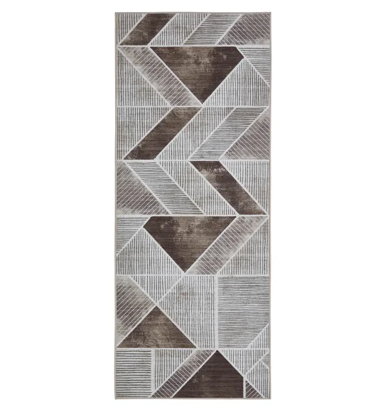 Pop Geometric Runner Brown and Cream