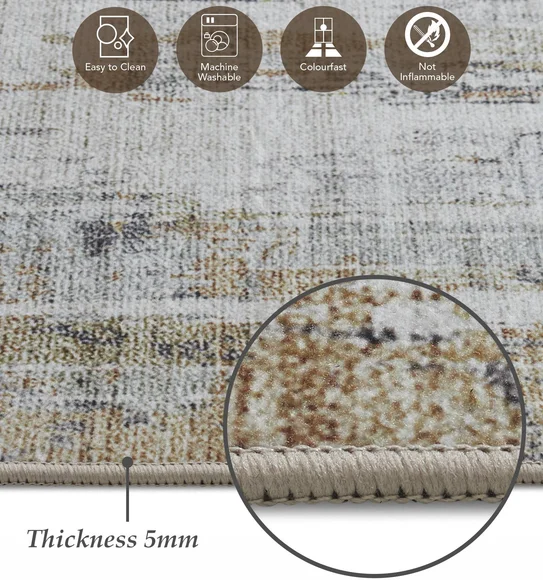 Pop Abstract Runner Cream and Grey