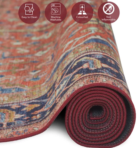 Pop Classical Carpet Rust and Navy