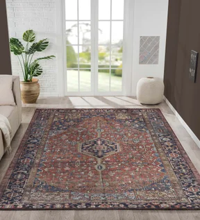Pop Classical Carpet Rust and Navy