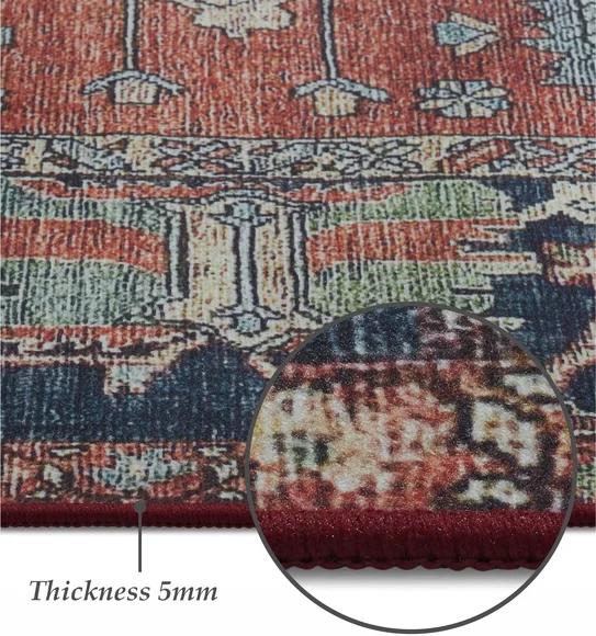 Pop Classical Carpet Rust and Blue