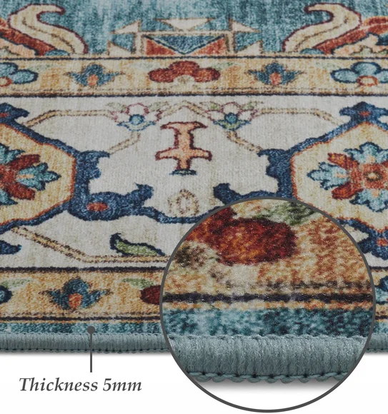 Pop Classical Carpet Sky Blue and Cream