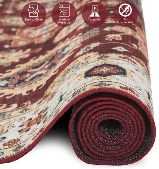 Pop Classical Carpet Maroon and Cream