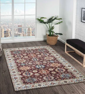 Pop Classical Carpet Maroon and Cream