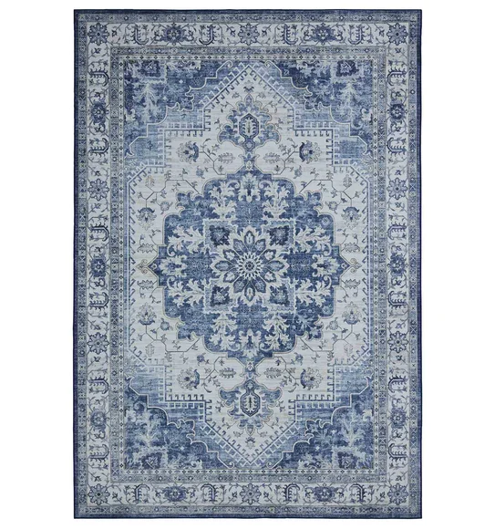 Pop Classical Carpet Blue and Ivory