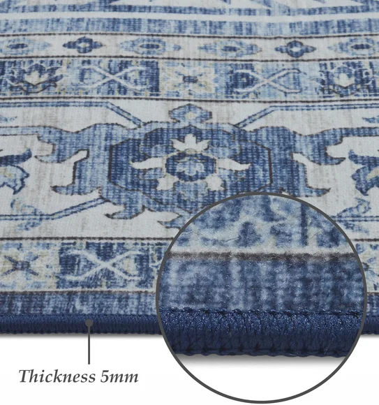 Pop Classical Carpet Blue and Ivory