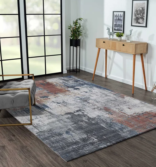 Pop Abstract Carpet Ivory and Rust