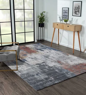 Pop Abstract Carpet Ivory and Rust