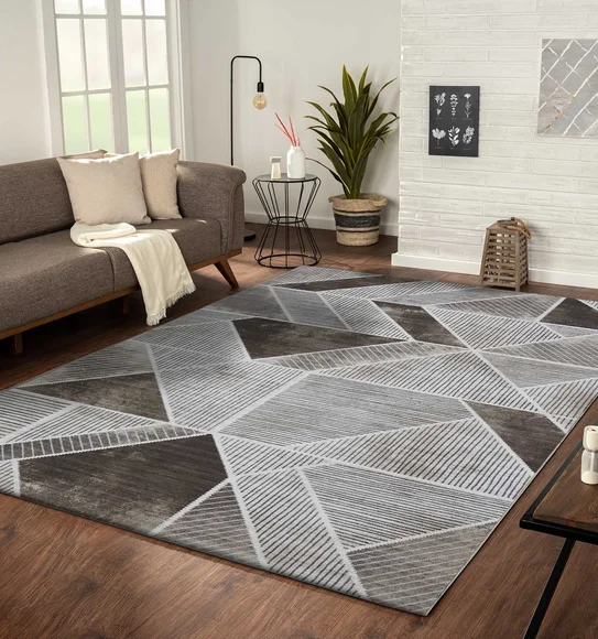 Pop Geometric Carpet Brown and Cream