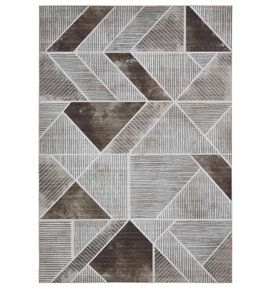 Pop Geometric Carpet Brown and Cream