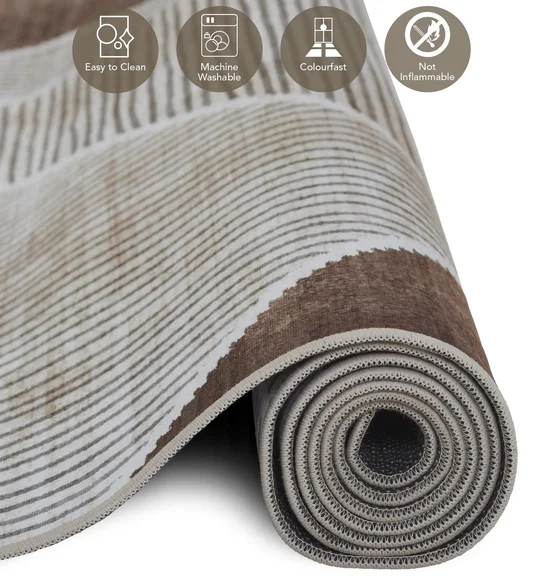 Pop Geometric Carpet Brown and Cream