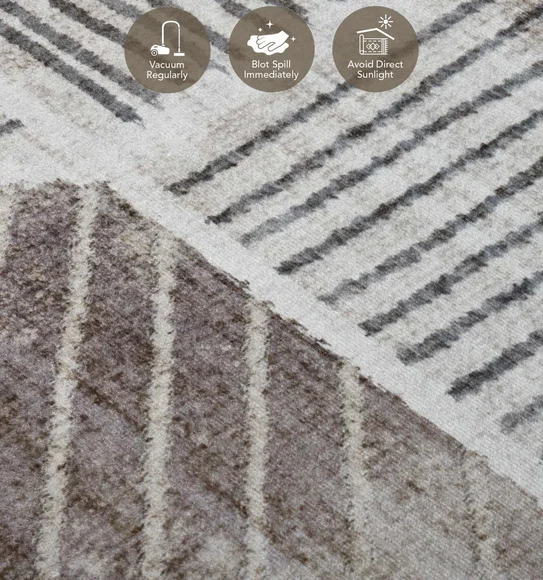 Pop Geometric Carpet Brown and Cream