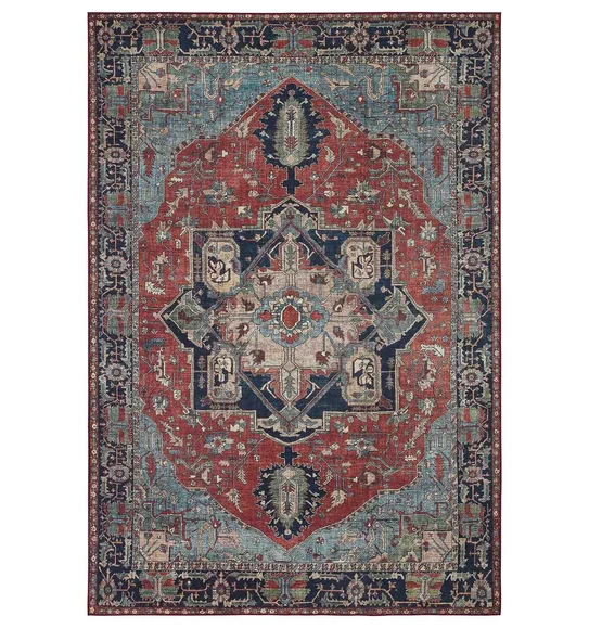 Pop Classical Carpet Rust and Blue