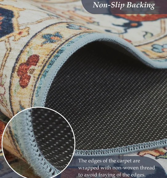 Pop Classical Carpet Sky Blue and Cream